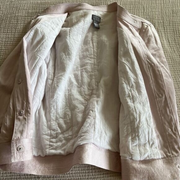 Sigrid Olsen Women Jacket Size 8 Pink Silk Button Snaps Barbie Beach Vacation - Picture 3 of 15